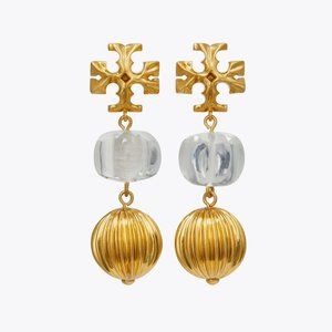 Tory Burch Small Double-Drop Statement Earring (18K Gold-Plated) (NEW)